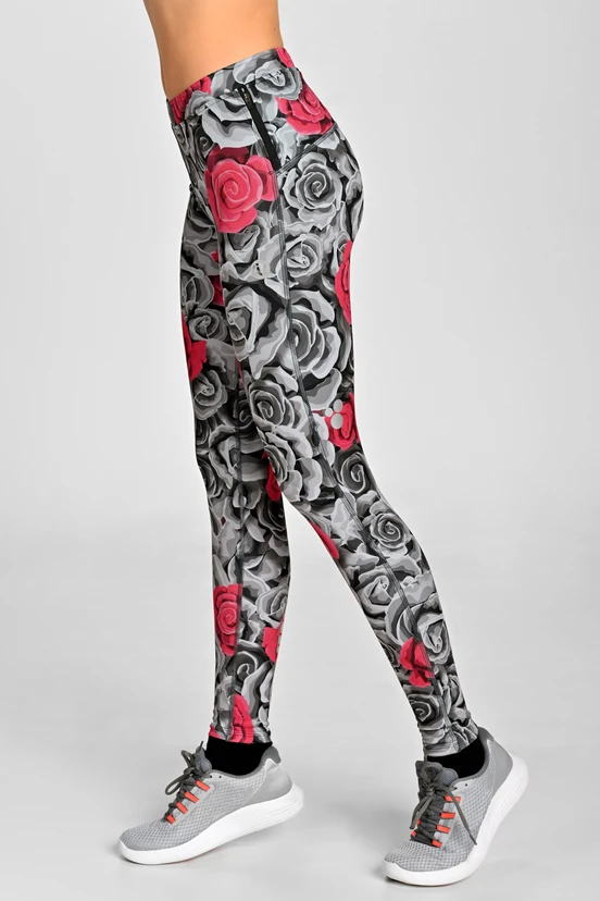 Zateplené běžecké legíny Dynamic Ornamo Roses Sample - packshot