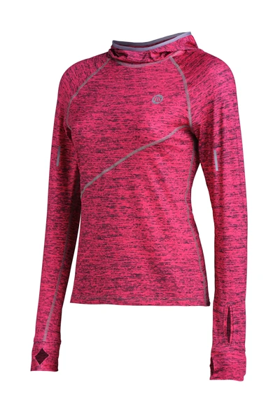 Bluza treningowa z długim rękawem  Pink Melange - LBK-301 - Sample