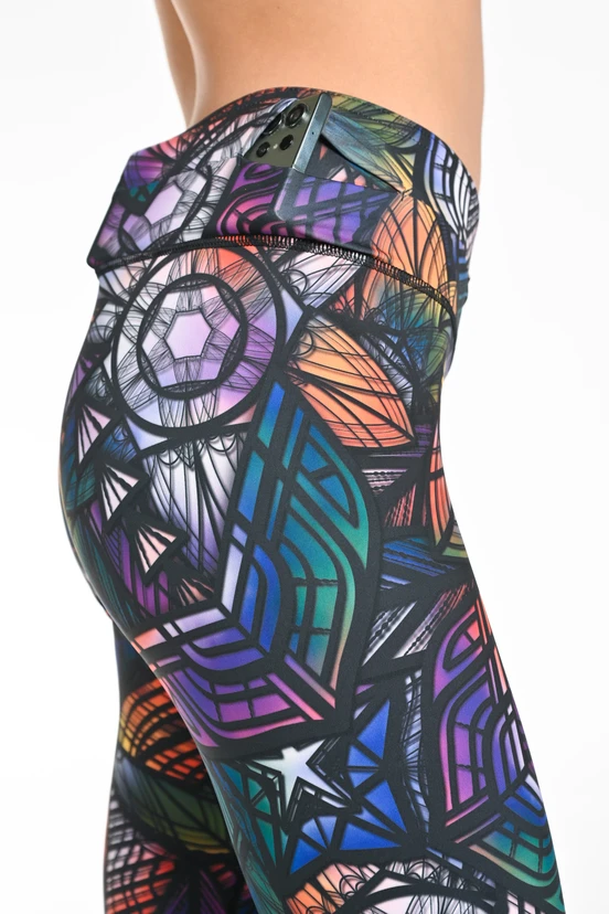 Leggings regular with waistband Pro Mosaic Aurora - packshot