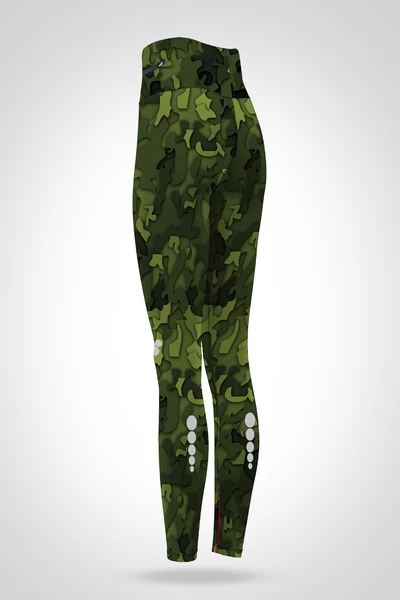 Legginsy regular z wysokim stanem Camo