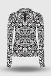 Preorder Blouse Zip Ornamo White-Black