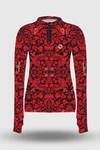 Preorder Blouse Zip Ornamo White-Red