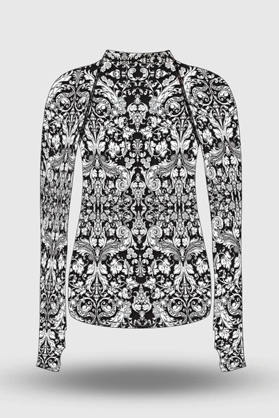 Preorder Bluza Zip Ornamo White-Black