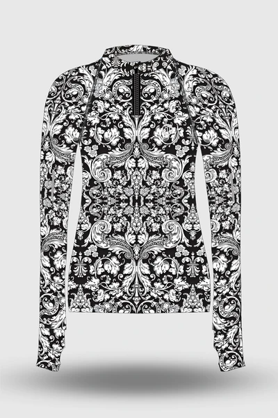Preorder Bluza Zip Ornamo White-Black