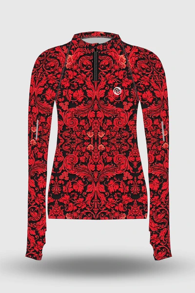 Preorder Bluza Zip Ornamo White-Red