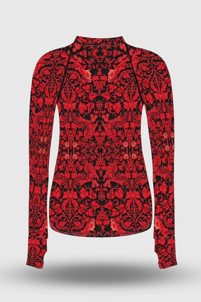 Preorder Bluza Zip Ornamo White-Red