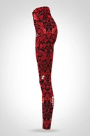 Preorder Legginsy regular z wysokim stanem Ornamo Red-Black - packshot