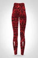 Preorder Legginsy regular z wysokim stanem Ornamo Red-Black - packshot