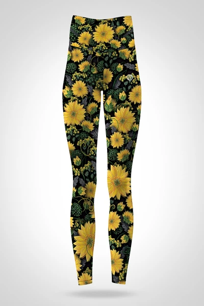 Preorder Legginsy regular z wysokim stanem Sunflowers