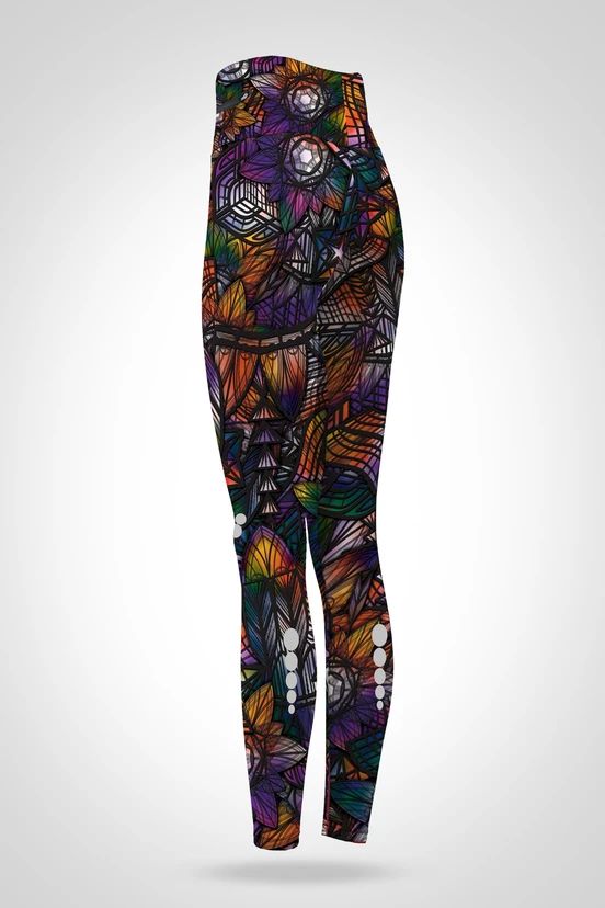Preorder Regular high waisted leggings Mosaic Aurora - packshot