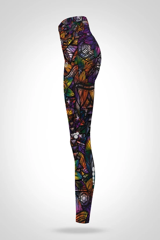 Preorder Regular high waisted leggings Mosaic Aurora - packshot