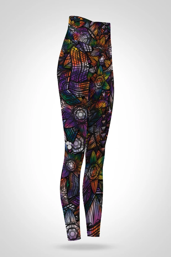 Preorder Regular high waisted leggings Mosaic Aurora - packshot
