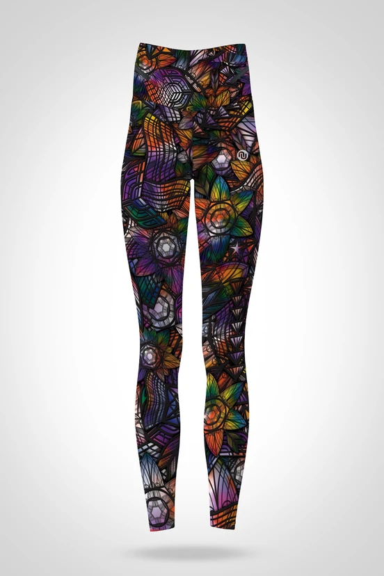 Preorder Regular high waisted leggings Mosaic Aurora - packshot