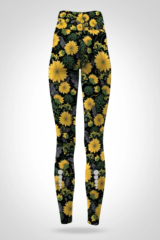 Preorder Regular high-waisted leggings Sunflowers - packshot