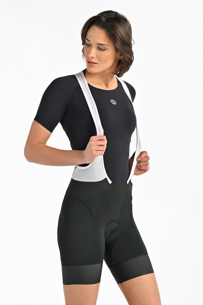 Cycling Shorts With Suspenders And A Pad Black