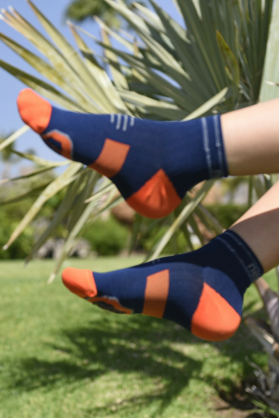 Pro Race R Socks Navy Blue-Orange