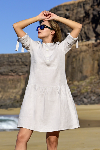 Summer Linen Dress Chica Grey - ILS-80