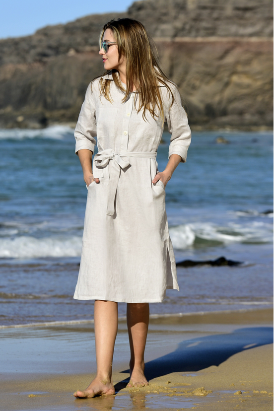 Summer Linen Dress Duna Grey - ILD-80 - packshot