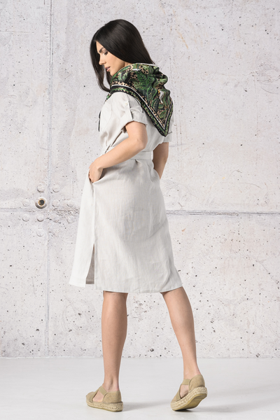 Summer Linen Dress Duna Grey - ILD-80