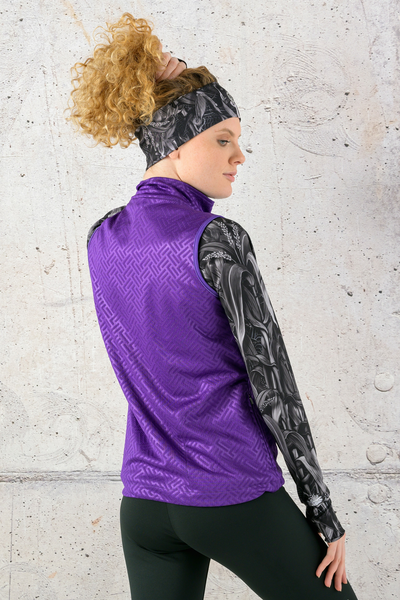 Ladies’ sleeveless jacket Shiny 2 Purple - HBD-1260T
