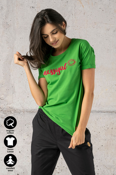 Ecocotton Loose Green T-shirt - ITB-40NG