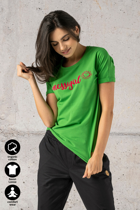 Koszulka #nessigirl Loose Green - ITB-40NG - packshot
