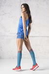 Cotton knee-high socks Indoor H Turquoise-Red