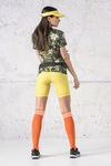 Cotton knee-high socks Indoor H Orange-White