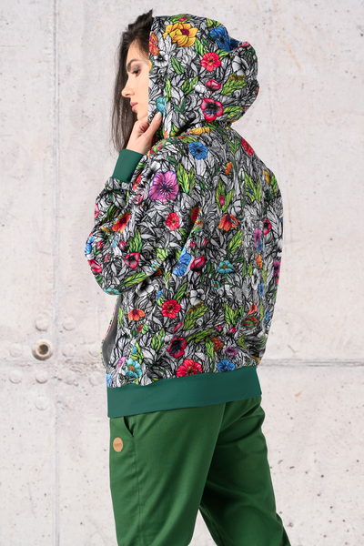 Sweatshirt With Hood Mosaic Natura - OKAN-13M4