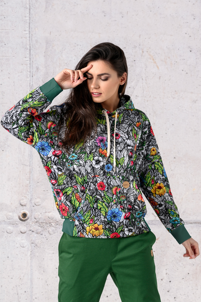 Sweatshirt With Hood Mosaic Natura - OKAN-13M4