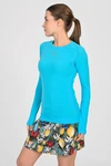 Oddychający longsleeve sportowy Turquoise
