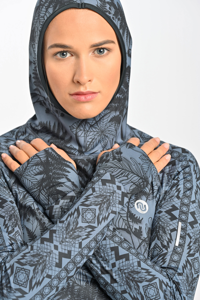 Blouse with a hood Ornamo Grey
