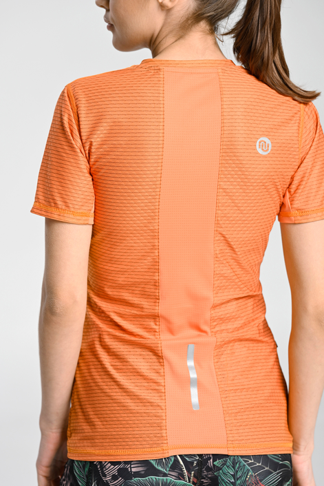 Koszulka Biegowa Zip Z Panelami Chłodzącymi Orange - packshot