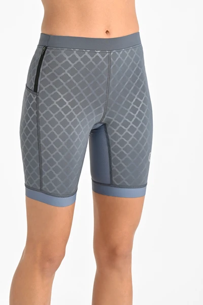 Krótkie Legginsy Z Taśmami Stabilizującymi Shiny Grey