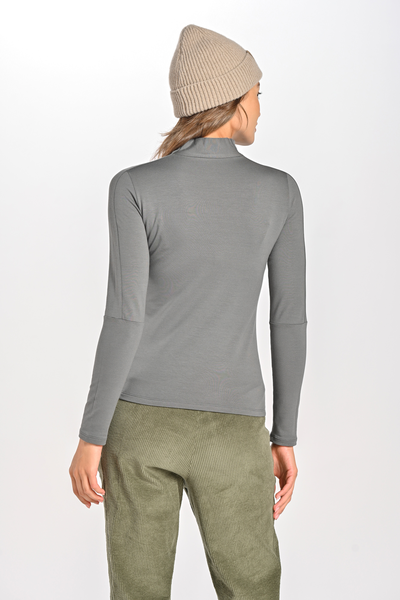 Women's mock turtleneck made of bamboo knitted fabric Grey