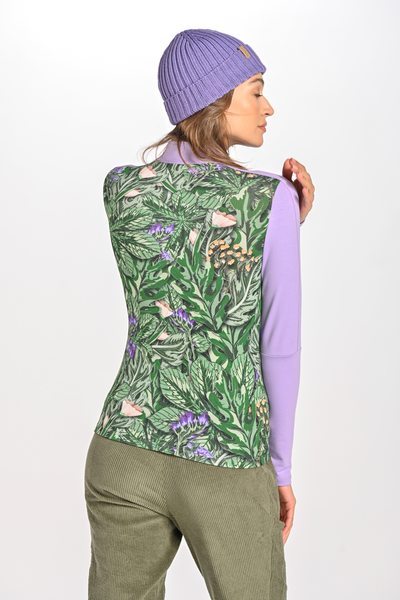 Women's mock turtleneck made of bamboo knitted fabric Sage Forest