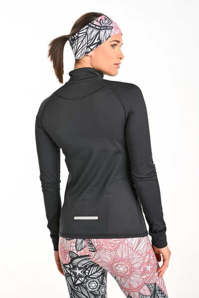 Thermoactive blouse with stand-up collar Zip Black