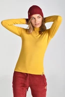 Women's mock turtleneck made of bamboo knitted fabric Yellow - packshot