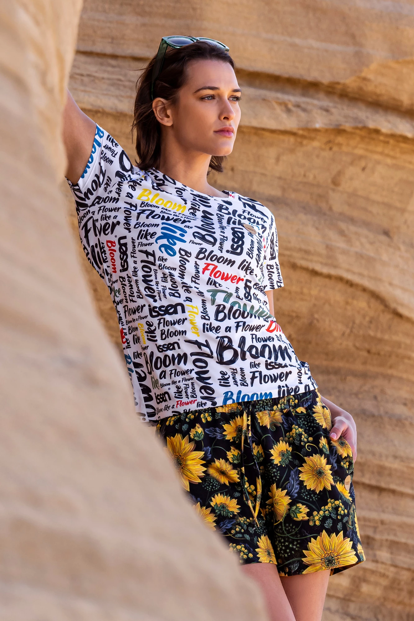 Yellow cotton shorts cheap