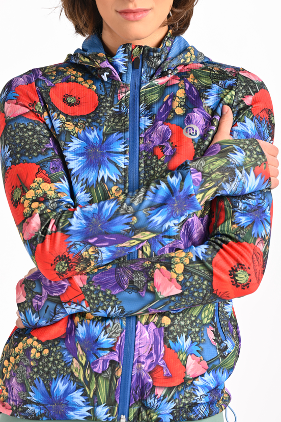Bluza rozpinana premium z kapturem Meadow Mosaic - packshot