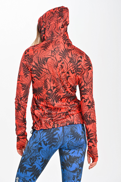 Zipped blouse with a hood limited edition Ornamo Red