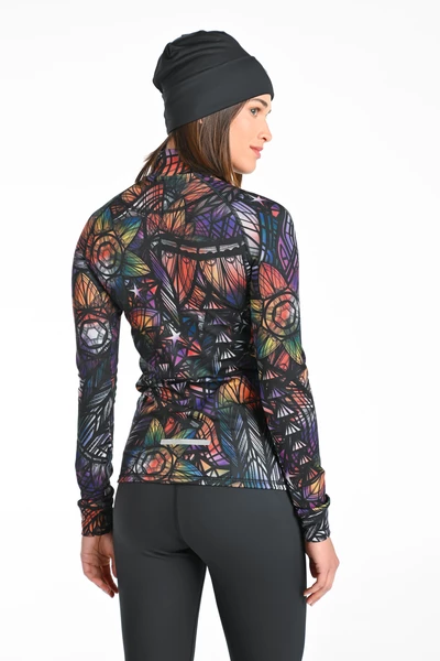 Insulated blouse with stand-up collar Zip Mosaic Aurora