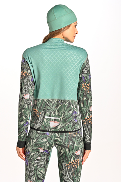 Designer insulated sports blouse Zip Sage Forest