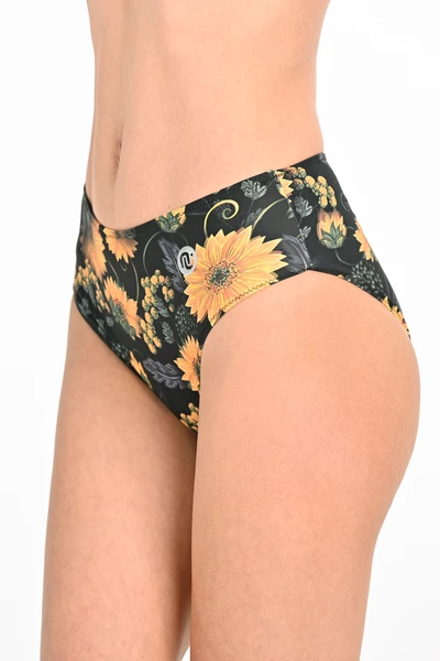 High-waisted bikini briefs Sunflowers