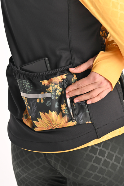 Women's quilted vest Sunflowers