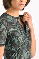 Koszulka sportowa damska Zip Ornamo Flower Black - packshot