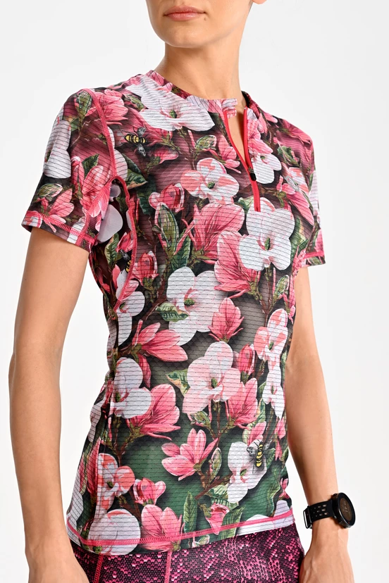 Koszulka sportowa damska Zip Spring Magnolia - packshot