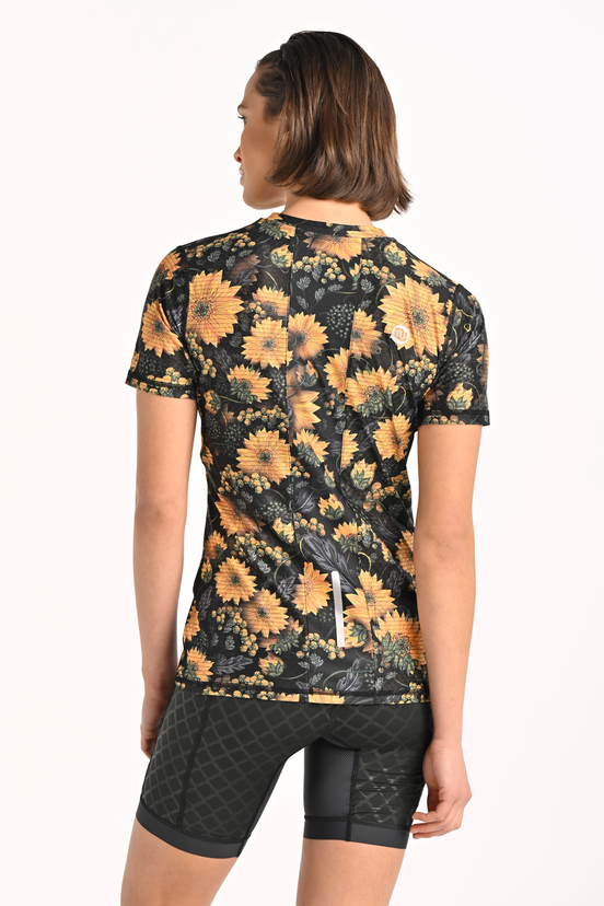 Koszulka sportowa damska Zip Sunflowers - packshot