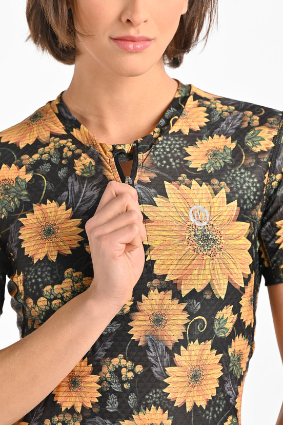 Koszulka sportowa damska Zip Sunflowers - packshot