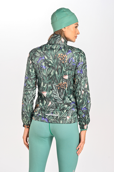 Women's windbreaker zipped jacket Sage Forest
